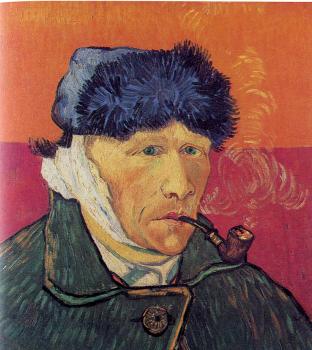 Vincent Van Gogh : Self-portrait with bandaged ear and pipe